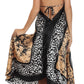 Sakkas Silky V-Neck Halter Handkerchief Hem Maxi Dress