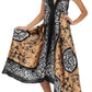 Sakkas Silky V-Neck Halter Handkerchief Hem Maxi Dress