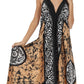 Sakkas Silky V-Neck Halter Handkerchief Hem Maxi Dress