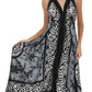 Sakkas Silky V-Neck Halter Handkerchief Hem Maxi Dress
