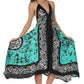 Sakkas Silky V-Neck Halter Handkerchief Hem Maxi Dress