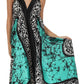 Sakkas Silky V-Neck Halter Handkerchief Hem Maxi Dress