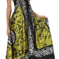 Sakkas Silky V-Neck Halter Handkerchief Hem Maxi Dress