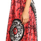 Sakkas Silky V-Neck Halter Handkerchief Hem Maxi Dress