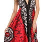 Sakkas Silky V-Neck Halter Handkerchief Hem Maxi Dress