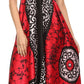 Sakkas Silky V-Neck Halter Handkerchief Hem Maxi Dress