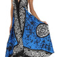 Sakkas Silky V-Neck Halter Handkerchief Hem Maxi Dress