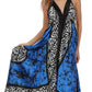 Sakkas Silky V-Neck Halter Handkerchief Hem Maxi Dress