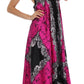 Sakkas Veins Print Satin V-Neck Halter Handkerchief Hem Dress