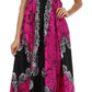 Sakkas Veins Print Satin V-Neck Halter Handkerchief Hem Dress