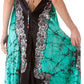 Sakkas Veins Print Satin V-Neck Halter Handkerchief Hem Dress