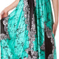 Sakkas Veins Print Satin V-Neck Halter Handkerchief Hem Dress