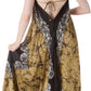 Sakkas Veins Print Satin V-Neck Halter Handkerchief Hem Dress