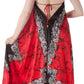 Sakkas Veins Print Satin V-Neck Halter Handkerchief Hem Dress