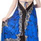 Sakkas Veins Print Satin V-Neck Halter Handkerchief Hem Dress