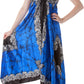 Sakkas Veins Print Satin V-Neck Halter Handkerchief Hem Dress