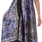 Sakkas Veins Print Satin V-Neck Halter Handkerchief Hem Dress