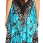 Sakkas Veins Print Satin V-Neck Halter Handkerchief Hem Dress