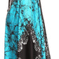 Sakkas Veins Print Satin V-Neck Halter Handkerchief Hem Dress