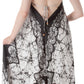 Sakkas Veins Print Satin V-Neck Halter Handkerchief Hem Dress