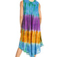Sakkas Ombre Floral Tie Dye Tank Sheath Caftan Rayon Dress