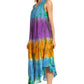 Sakkas Ombre Floral Tie Dye Tank Sheath Caftan Rayon Dress