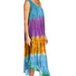 Sakkas Ombre Floral Tie Dye Tank Sheath Caftan Rayon Dress