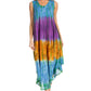Sakkas Ombre Floral Tie Dye Tank Sheath Caftan Rayon Dress