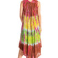 Sakkas Ombre Floral Tie Dye Tank Sheath Caftan Rayon Dress