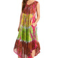 Sakkas Ombre Floral Tie Dye Tank Sheath Caftan Rayon Dress