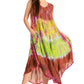 Sakkas Ombre Floral Tie Dye Tank Sheath Caftan Rayon Dress
