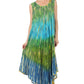 Sakkas Ombre Floral Tie Dye Tank Sheath Caftan Rayon Dress