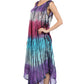 Sakkas Ombre Floral Tie Dye Tank Sheath Caftan Rayon Dress