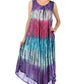Sakkas Ombre Floral Tie Dye Tank Sheath Caftan Rayon Dress