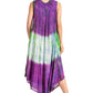 Sakkas Ombre Floral Tie Dye Tank Sheath Caftan Rayon Dress
