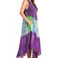 Sakkas Ombre Floral Tie Dye Tank Sheath Caftan Rayon Dress