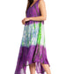Sakkas Ombre Floral Tie Dye Tank Sheath Caftan Rayon Dress