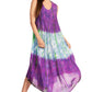 Sakkas Ombre Floral Tie Dye Tank Sheath Caftan Rayon Dress