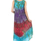 Sakkas Ombre Floral Tie Dye Tank Sheath Caftan Rayon Dress