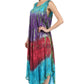 Sakkas Ombre Floral Tie Dye Tank Sheath Caftan Rayon Dress