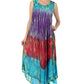 Sakkas Ombre Floral Tie Dye Tank Sheath Caftan Rayon Dress