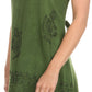 Sakkas Ameelynn Short Embroidered Batik Festival Sleeveless Spaghetti Strap Dress