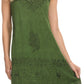 Sakkas Ameelynn Short Embroidered Batik Festival Sleeveless Spaghetti Strap Dress