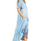 Sakkas Watercolor Palm Tree Tank Caftan Dress