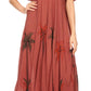 Sakkas Watercolor Palm Tree Tank Caftan Dress