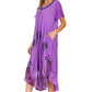 Sakkas Watercolor Palm Tree Tank Caftan Dress