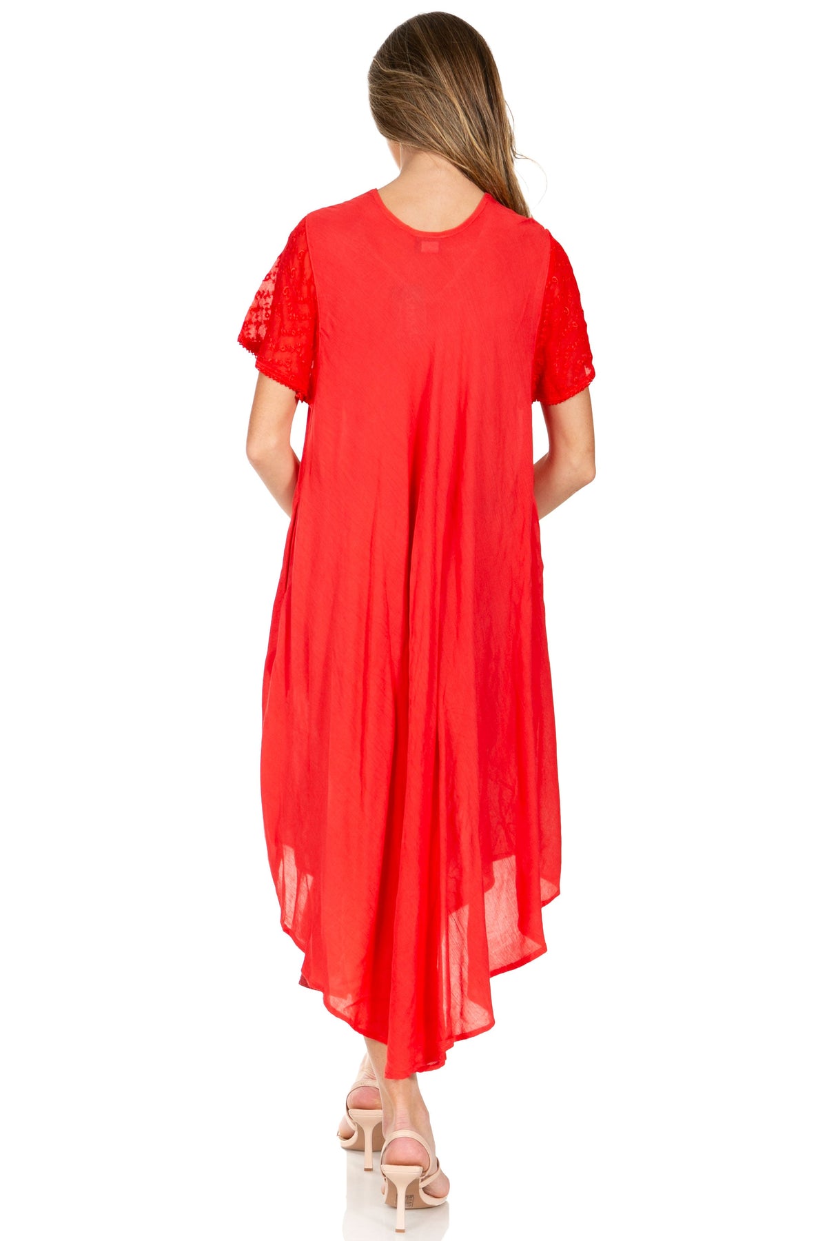 Sakkas Watercolor Palm Tree Tank Caftan Dress