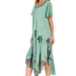 Sakkas Watercolor Palm Tree Tank Caftan Dress