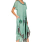 Sakkas Watercolor Palm Tree Tank Caftan Dress