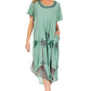Sakkas Watercolor Palm Tree Tank Caftan Dress